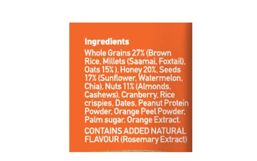 Yoga Bar Multigrain Energy Bar Orange Cashew   Pack  38 grams